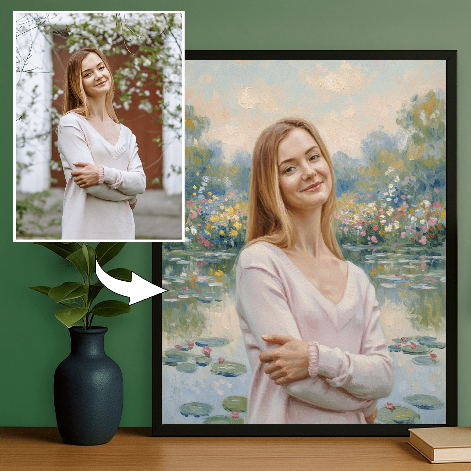 Dziewczyna nad stawem - portret na plakacie dla niej - StwórzPrezent.pl