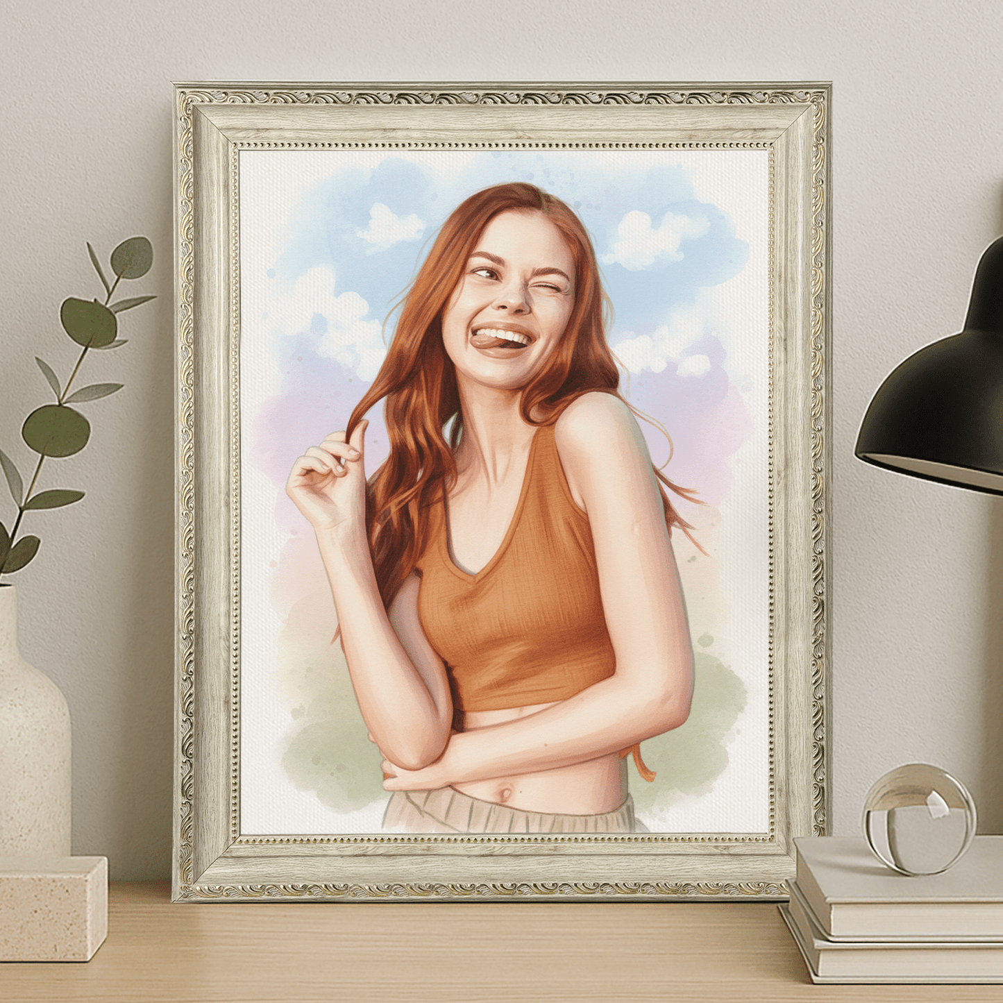 Dziewczyna w akwarelowym stylu - portret na płótnie dla dziewczyny - StwórzPrezent.pl