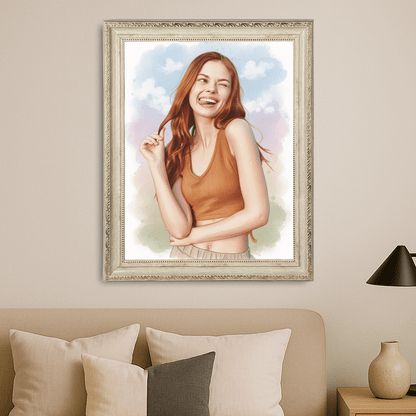 Dziewczyna w akwarelowym stylu - portret na płótnie dla dziewczyny - StwórzPrezent.pl