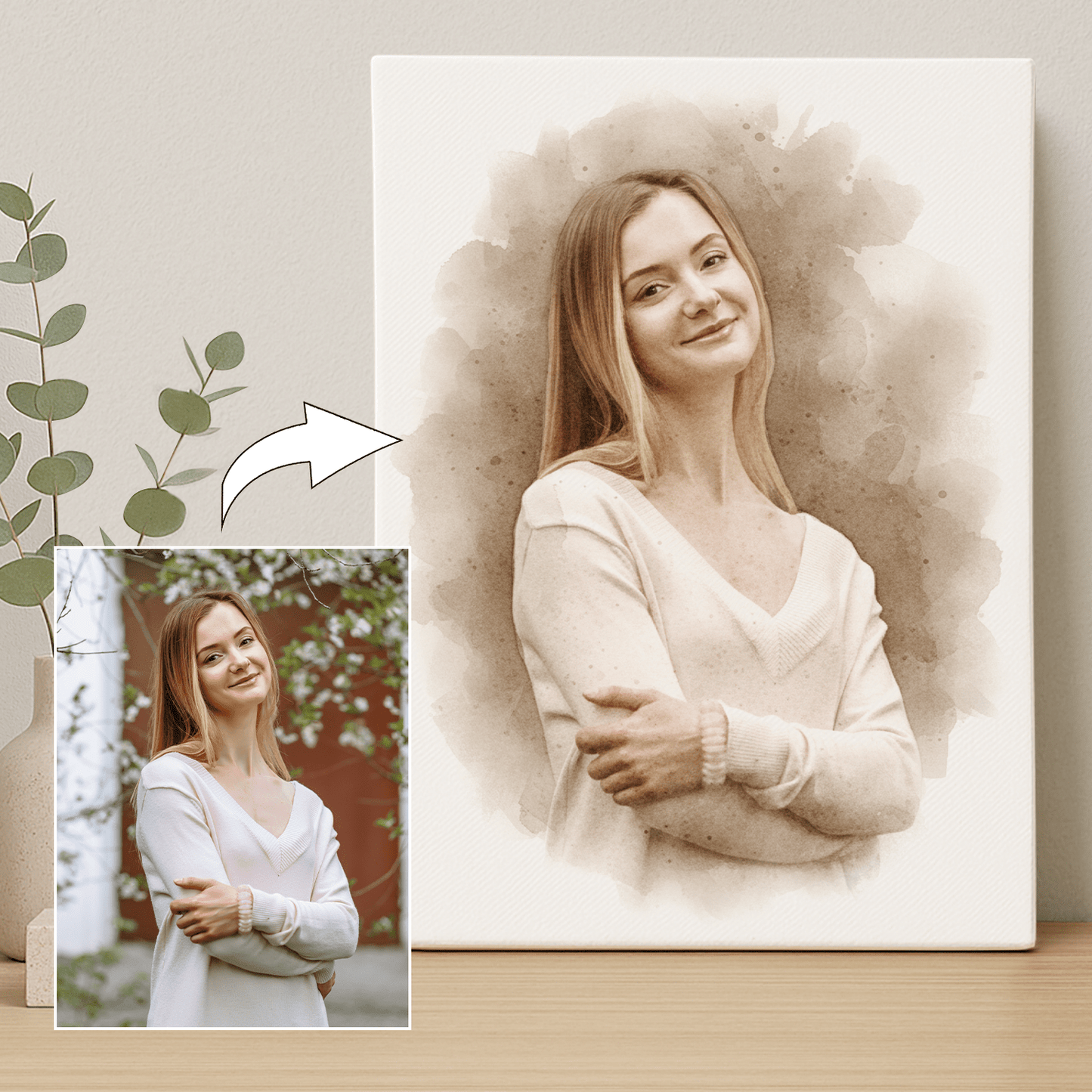 Dziewczyna w stylu coffee - portret na płótnie dla niej - StwórzPrezent.pl