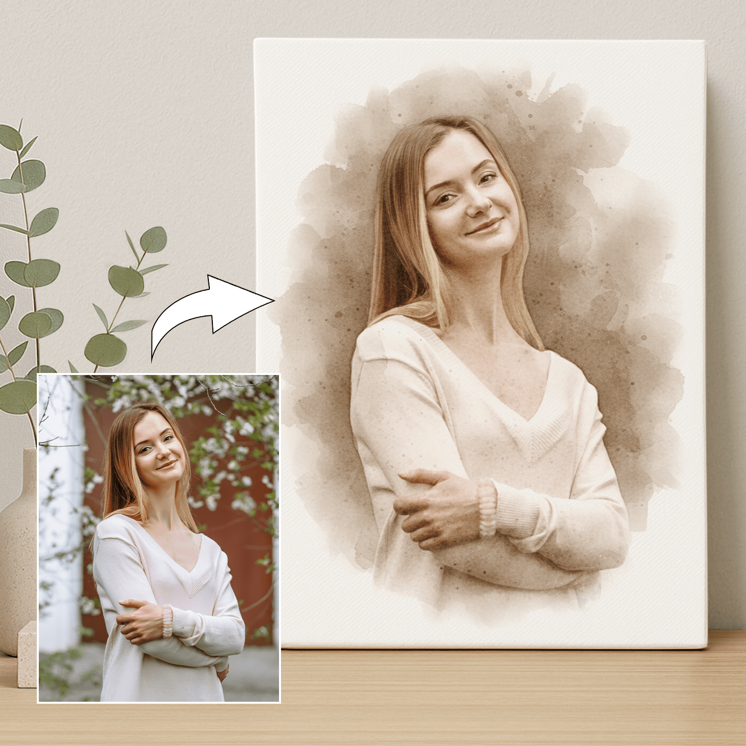 Dziewczyna w stylu coffee - portret na płótnie dla niej - StwórzPrezent.pl