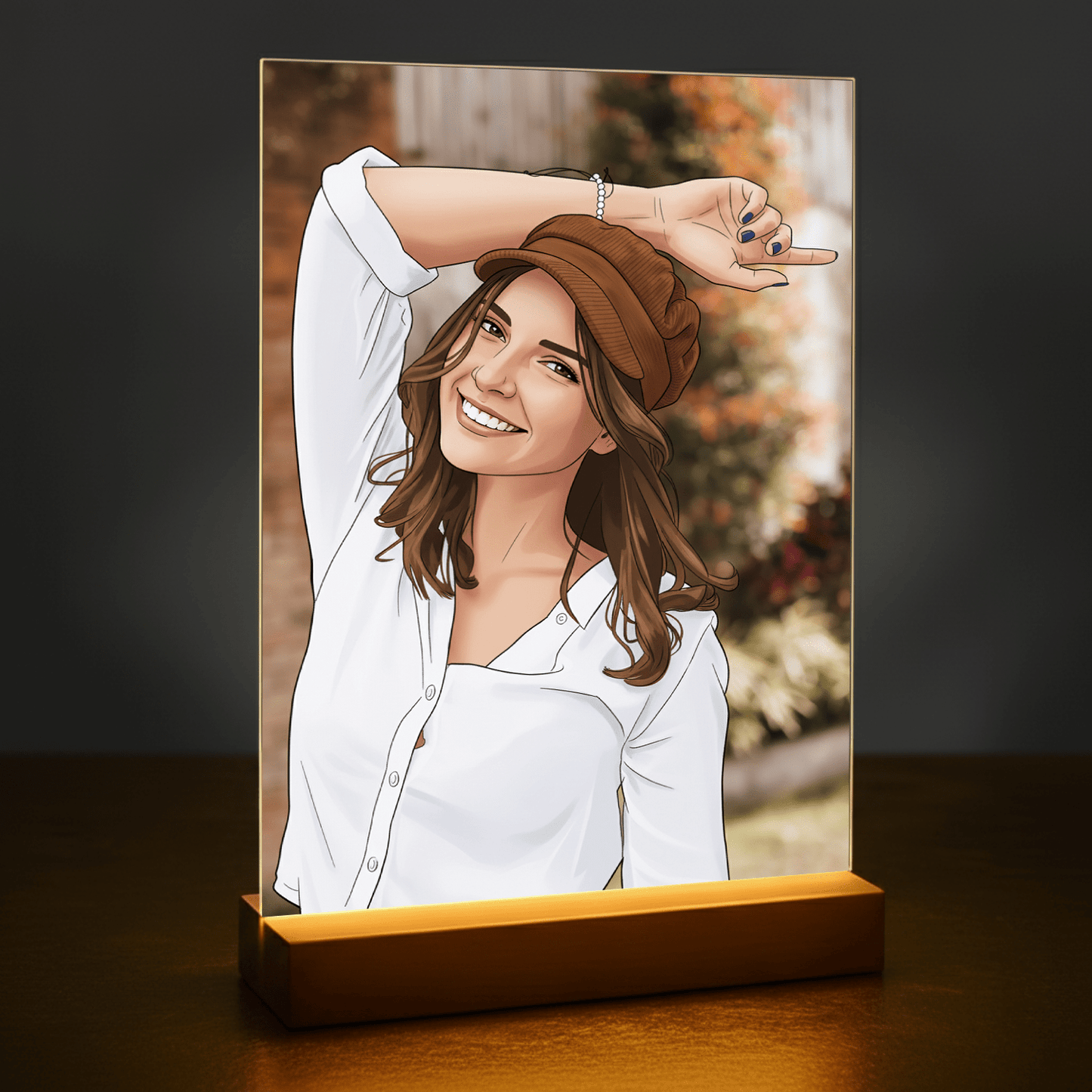 Dziewczyna w stylu kreskówki - portret na szkle akrylowym dla niej - stworzprezent.pl