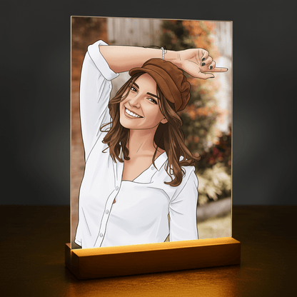 Dziewczyna w stylu kreskówki - portret na szkle akrylowym dla niej - stworzprezent.pl