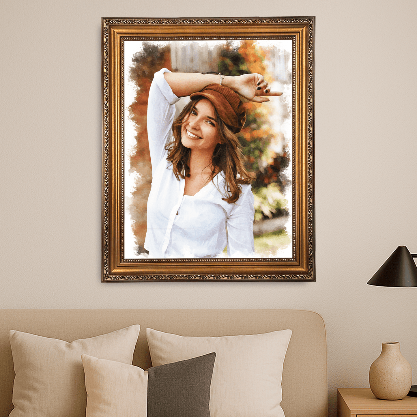 Dziewczyna w stylu watercolor - portret na płótnie dla niej - StwórzPrezent.pl