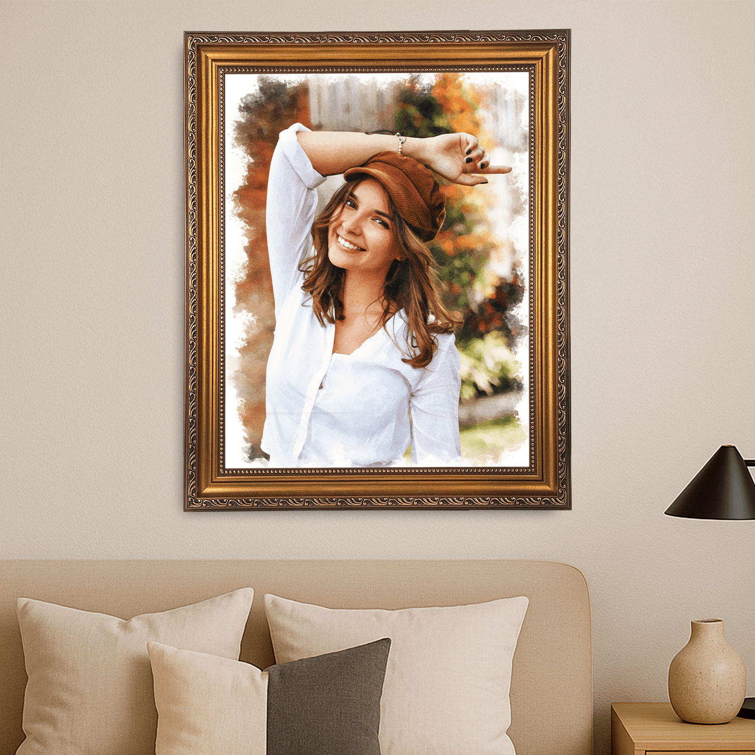 Dziewczyna w stylu watercolor - portret na płótnie dla niej - StwórzPrezent.pl