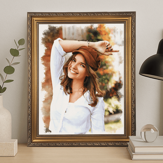 Dziewczyna w stylu watercolor - portret na płótnie dla niej - StwórzPrezent.pl