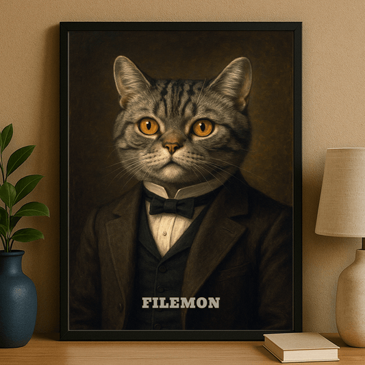 Elegancki kot - portret na plakacie dla miłośnika kotów - StwórzPrezent.pl