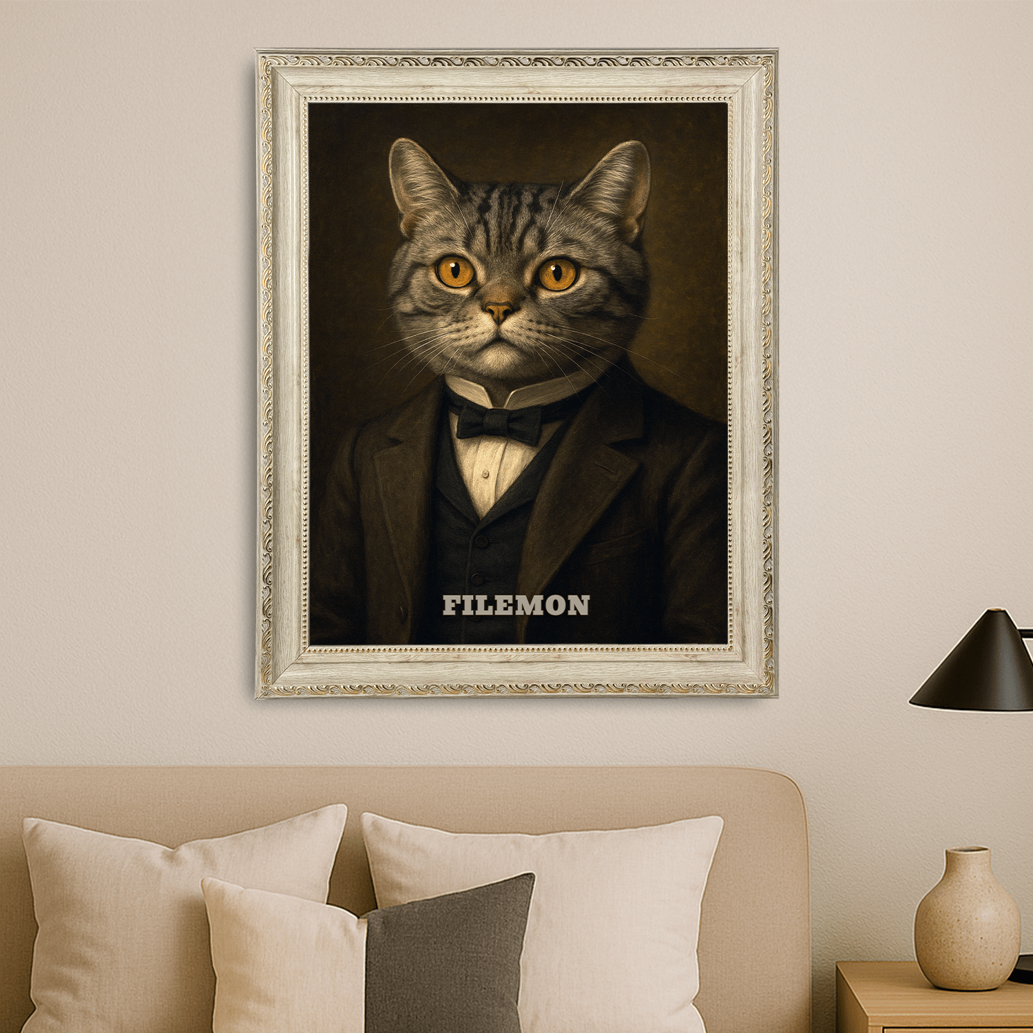 Elegancki kot w garniturze - portret na płótnie dla miłośnika kotów - StwórzPrezent.pl