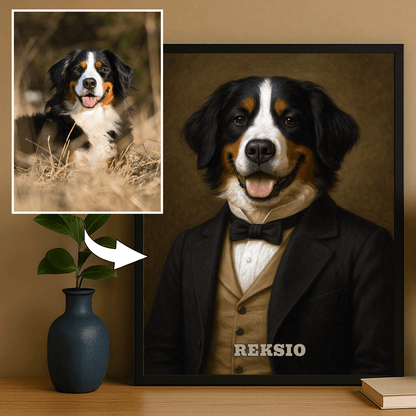 Elegancki pies - portret na plakacie dla miłośnika psów - StwórzPrezent.pl