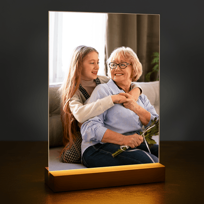 Fotografia babuni i wnuczki - personalizowany druk na szkle dla babci - stworzprezent.pl