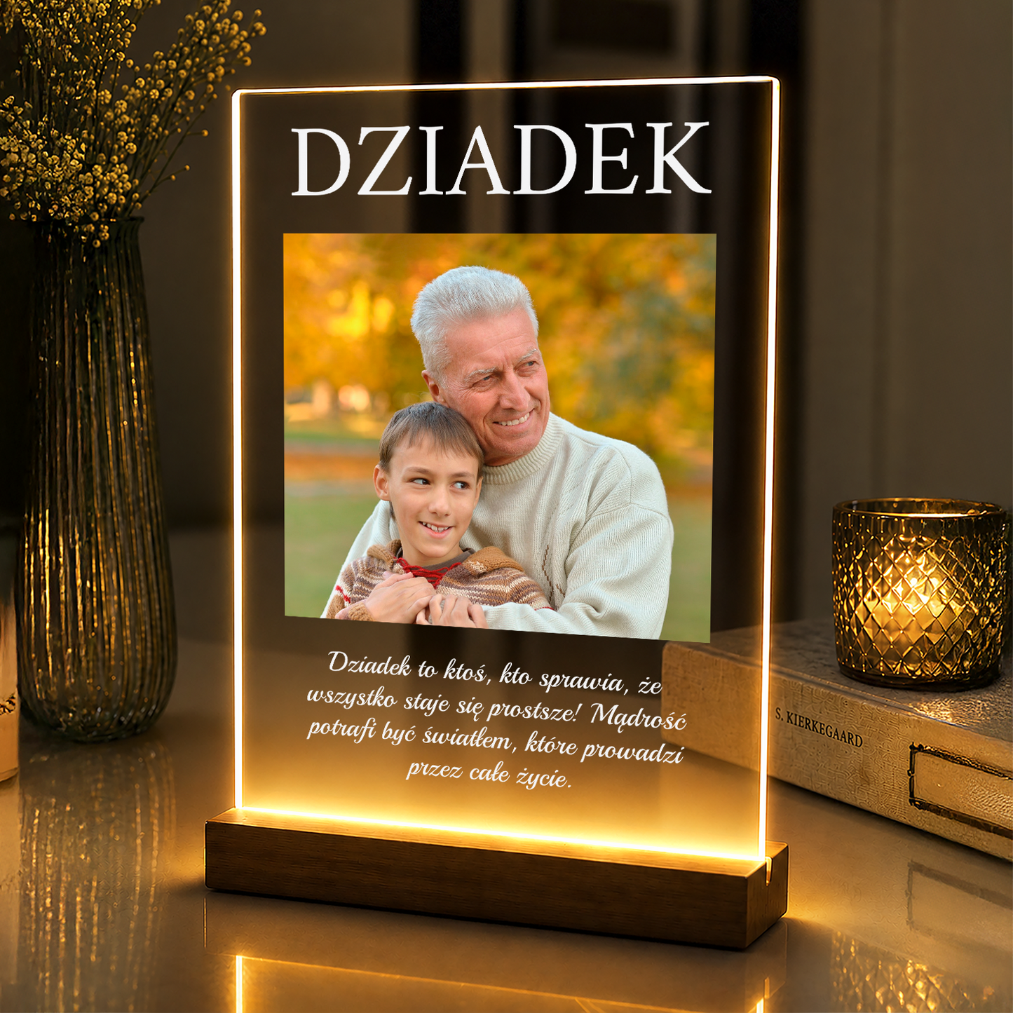 Mądrość dziadka - personalizowany druk na szkle akrylowym dla dziadka