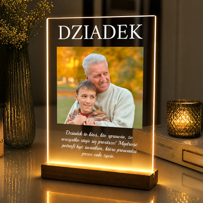 Mądrość dziadka - personalizowany druk na szkle akrylowym dla dziadka