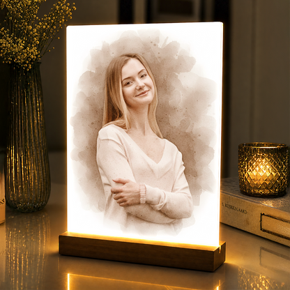 Kobieta w stylu coffee - portret na szkle akrylowym dla niej