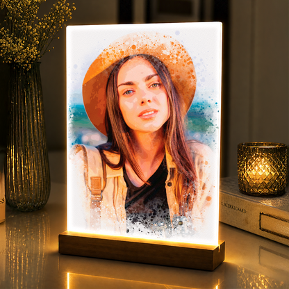 Ona w stylu Watercolor - portret na szkle akrylowym dla niej