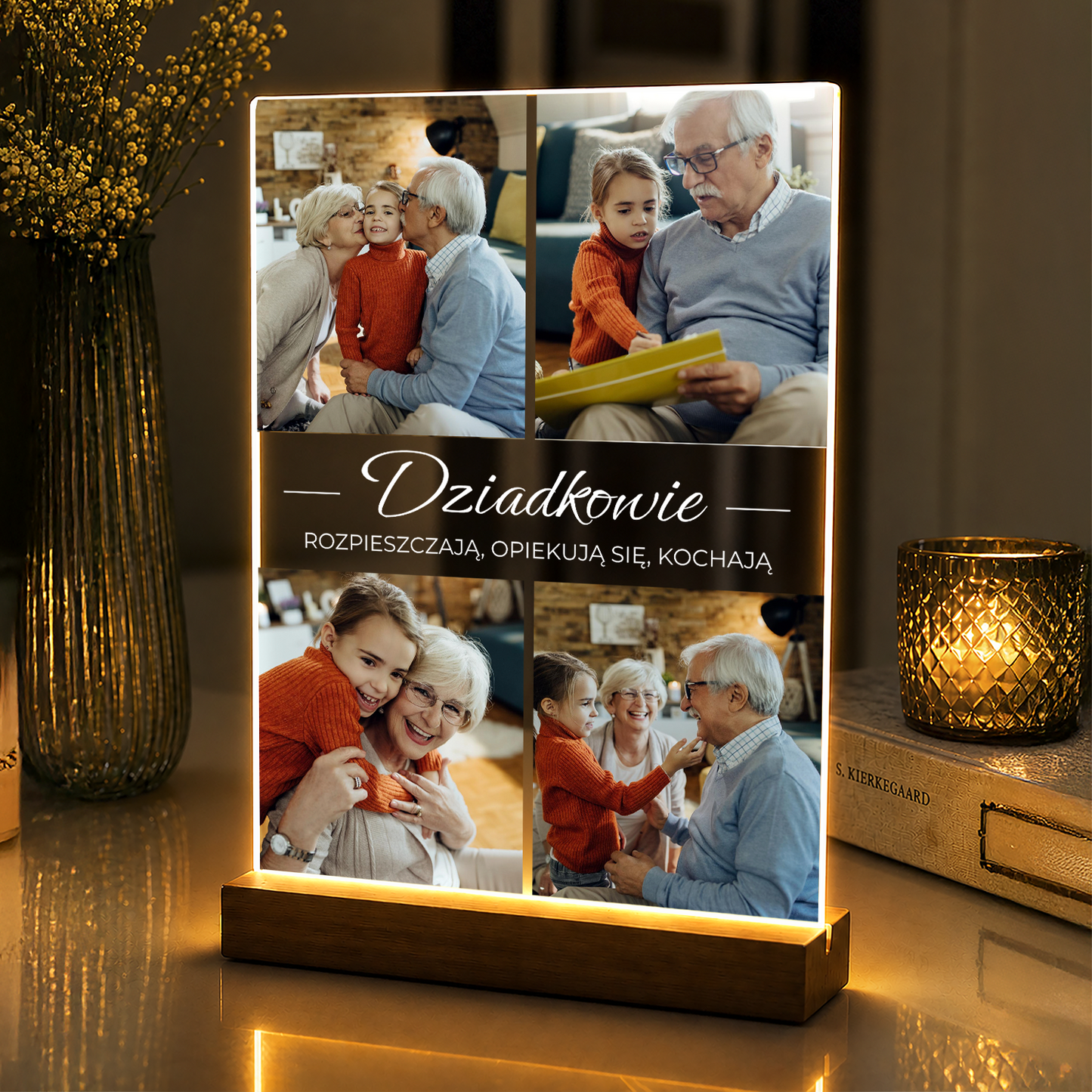 Dziadkowie - druk na szkle akrylowym dla babci i dziadka