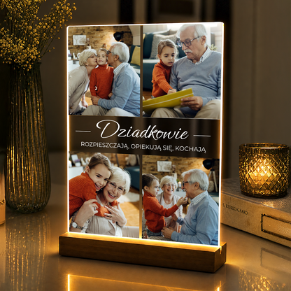 Dziadkowie - druk na szkle akrylowym dla babci i dziadka