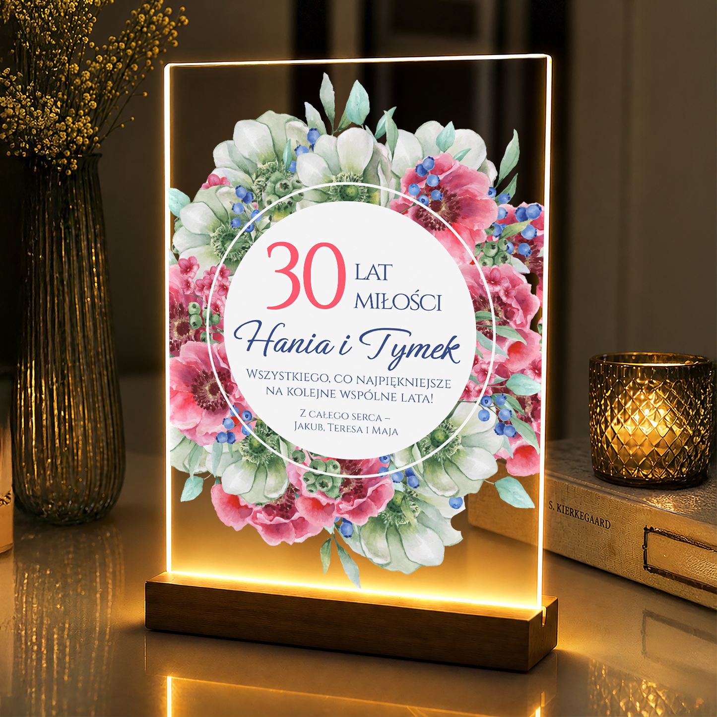 30 rocznica ślubu - druk na szkle akrylowym dla pary