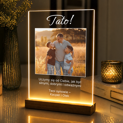 Tato! - personalizowany druk na szkle akrylowym dla taty