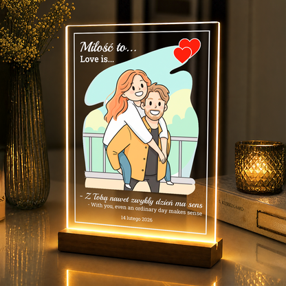 Wyjątkowa miłość - personalizowany druk na szkle akrylowym dla pary