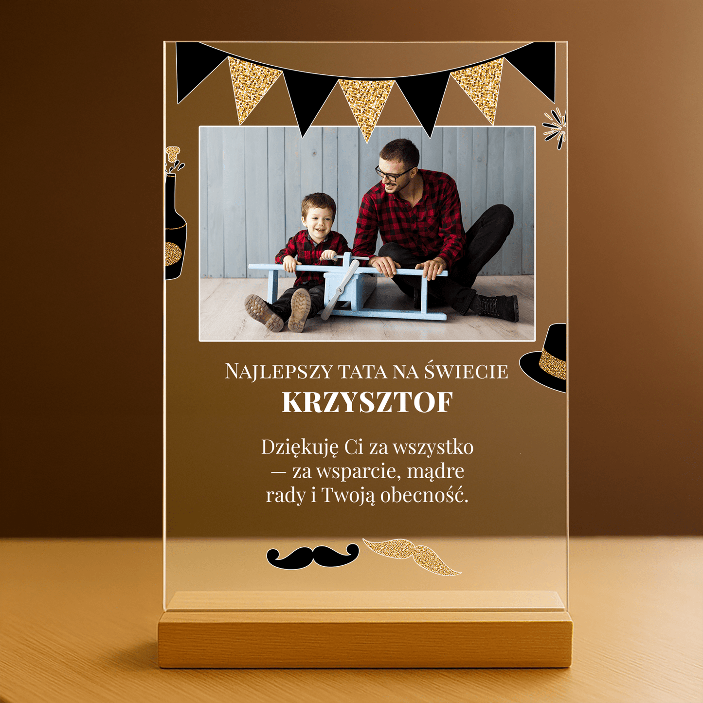 Najlepszy tata na świecie - personalizowany druk na szkle - stworzprezent.pl