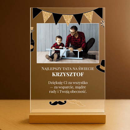 Najlepszy tata na świecie - personalizowany druk na szkle - stworzprezent.pl