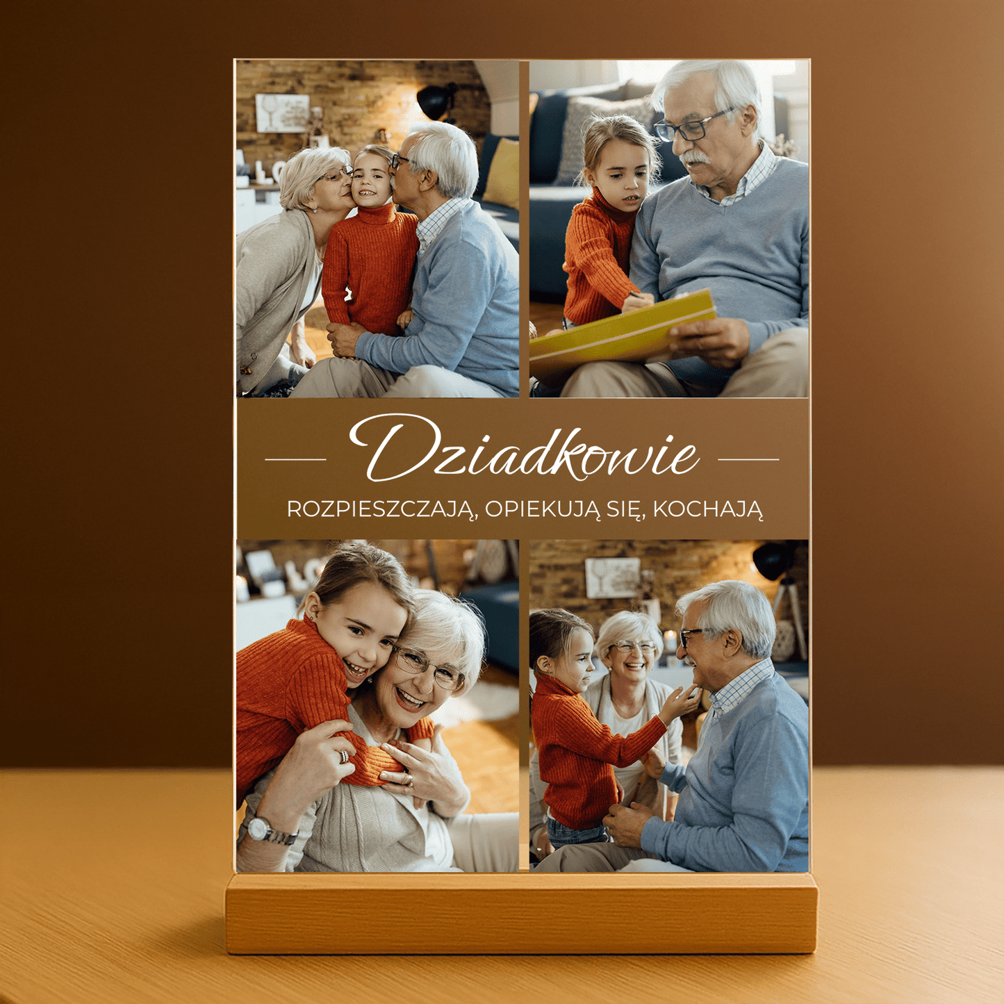 Dziadkowie - personalizowany druk na szkle - stworzprezent.pl