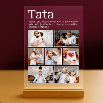 Kolaż 7 zdjęć + tekst - personalizowany druk na szkle - stworzprezent.pl