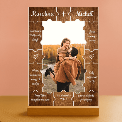 Puzzle zakochanych - personalizowany druk na szkle dla pary - stworzprezent.pl
