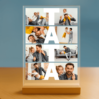 Fotokolaż 8 zdjęć z tatą - personalizowany druk na szkle - stworzprezent.pl