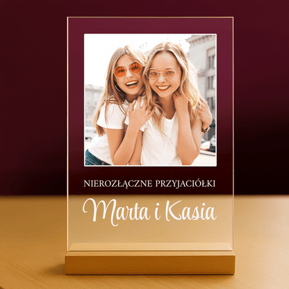 Nierozłączne przyjaciółki - personalizowany druk na szkle dla przyjaciółki - stworzprezent.pl
