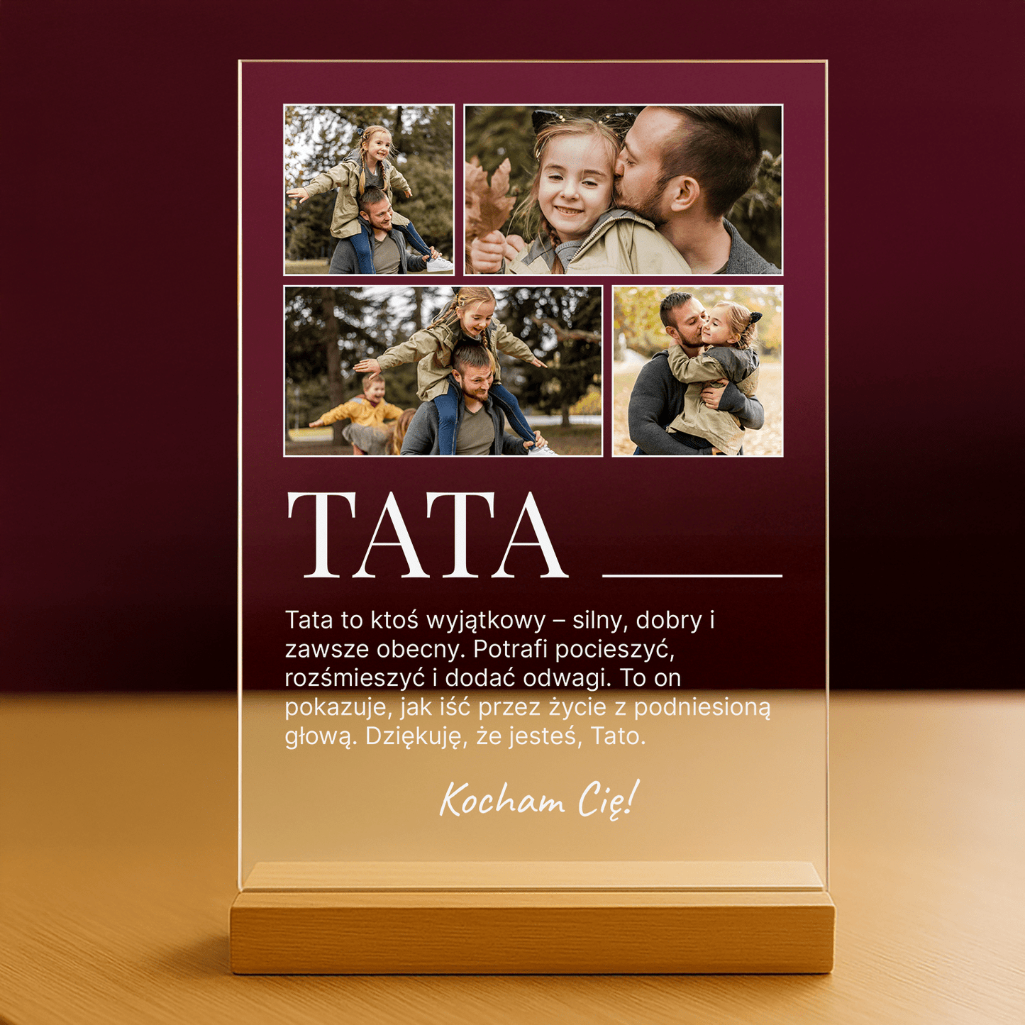 Definicja słowa Tata - personalizowany druk na szkle - stworzprezent.pl