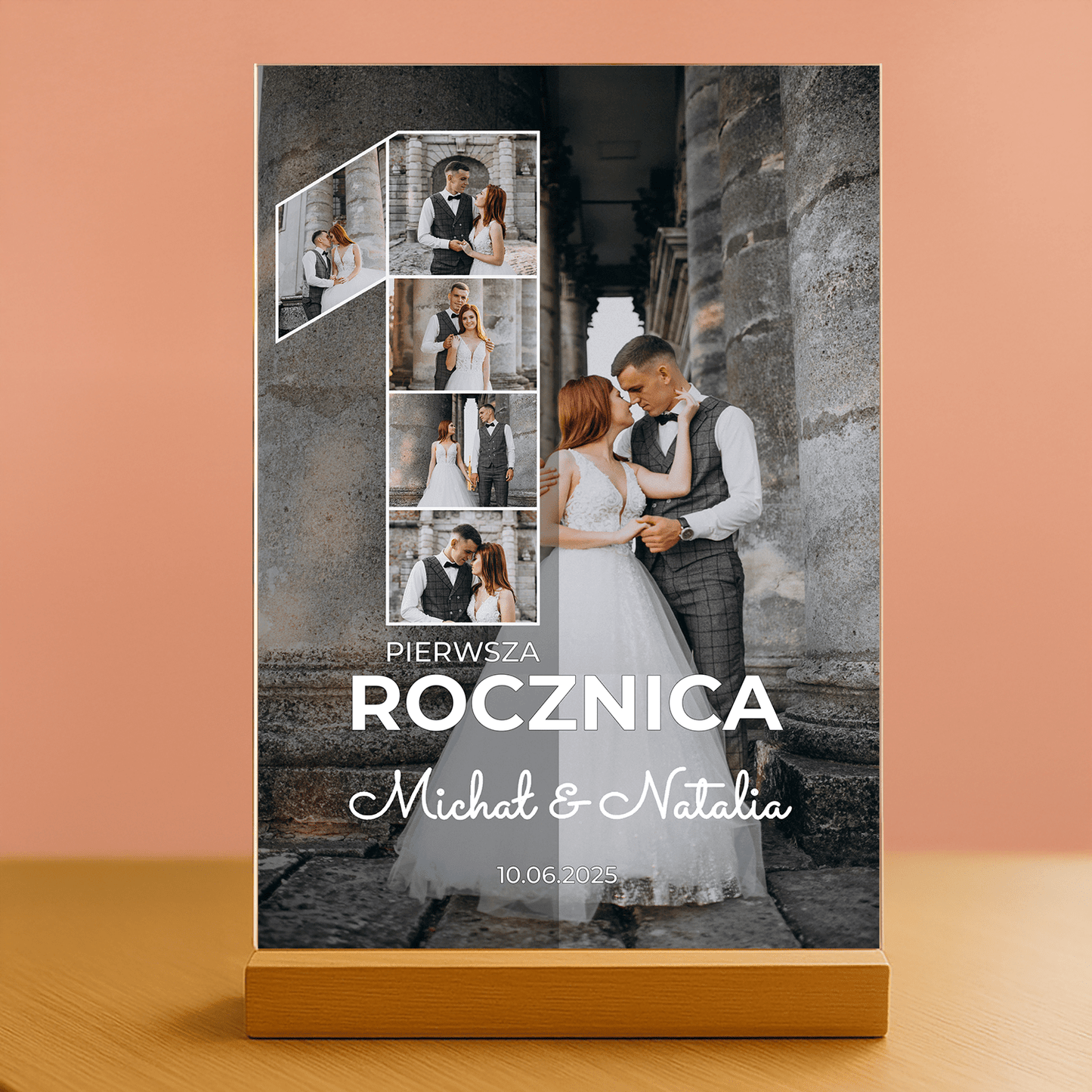 Pierwsza rocznica - personalizowany druk na szkle - stworzprezent.pl