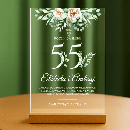 55 rocznica ślubu - personalizowany druk na szkle - stworzprezent.pl