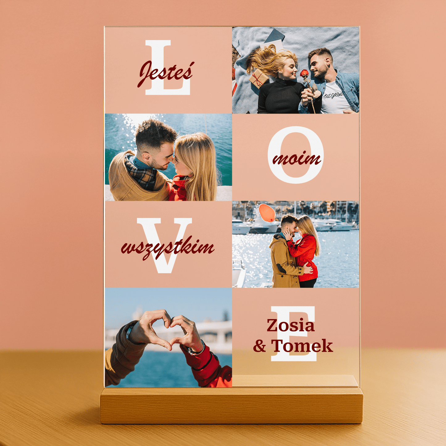 Jesteś moim wszystkim - personalizowany druk na szkle - stworzprezent.pl