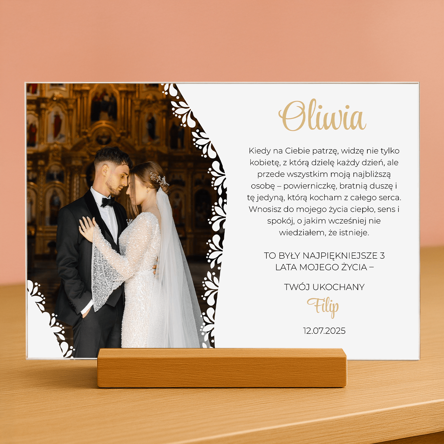 Najpiękniejsze lata życia - personalizowany druk na szkle dla niej - stworzprezent.pl