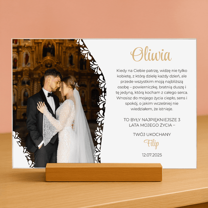 Najpiękniejsze lata życia - personalizowany druk na szkle dla niej - stworzprezent.pl
