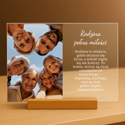 Rodzina pełna miłości - personalizowany druk na szkle - stworzprezent.pl
