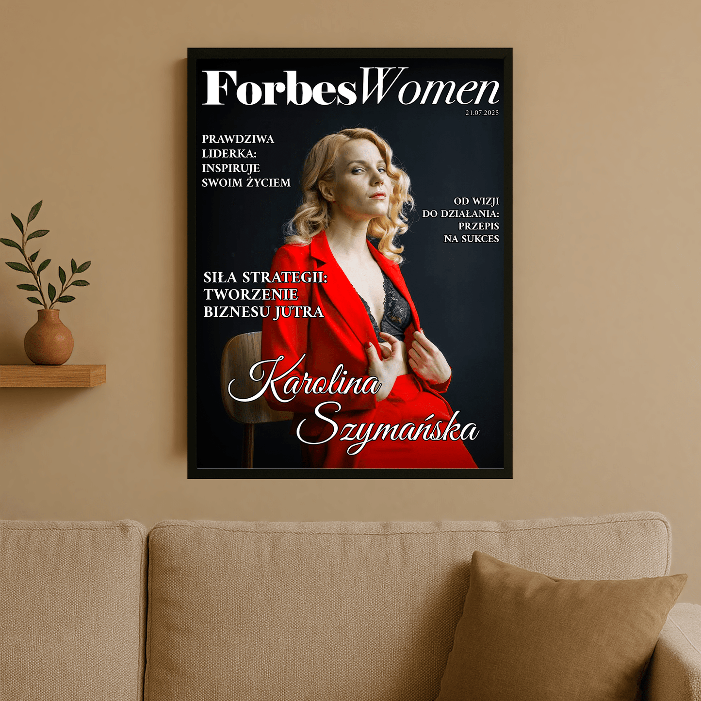 Jak z okładki magazynu - plakat personalizowany dla niej - StwórzPrezent.pl