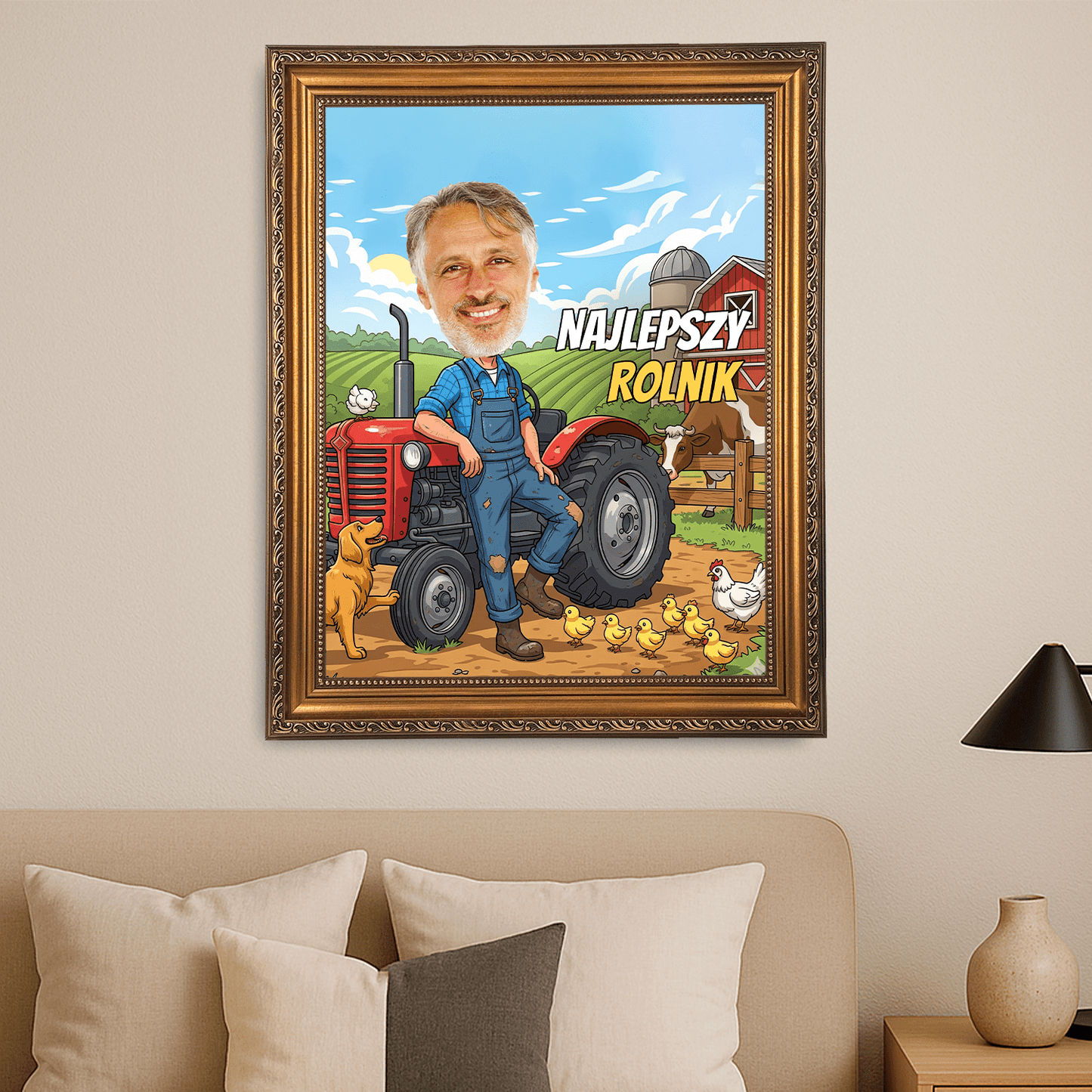 Karykatura najlepszy rolnik - portret na płótnie dla mężczyzny - StwórzPrezent.pl