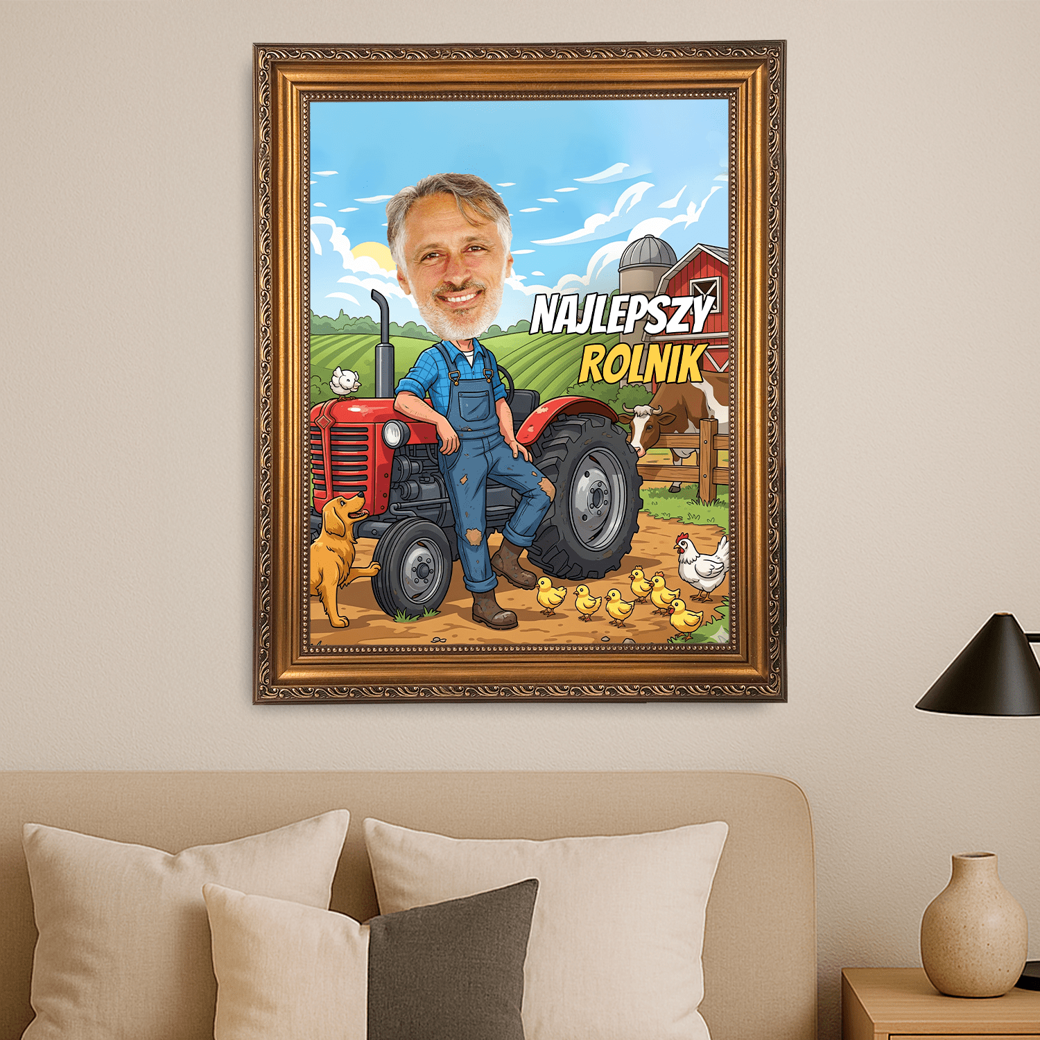 Karykatura najlepszy rolnik - portret na płótnie dla mężczyzny - StwórzPrezent.pl