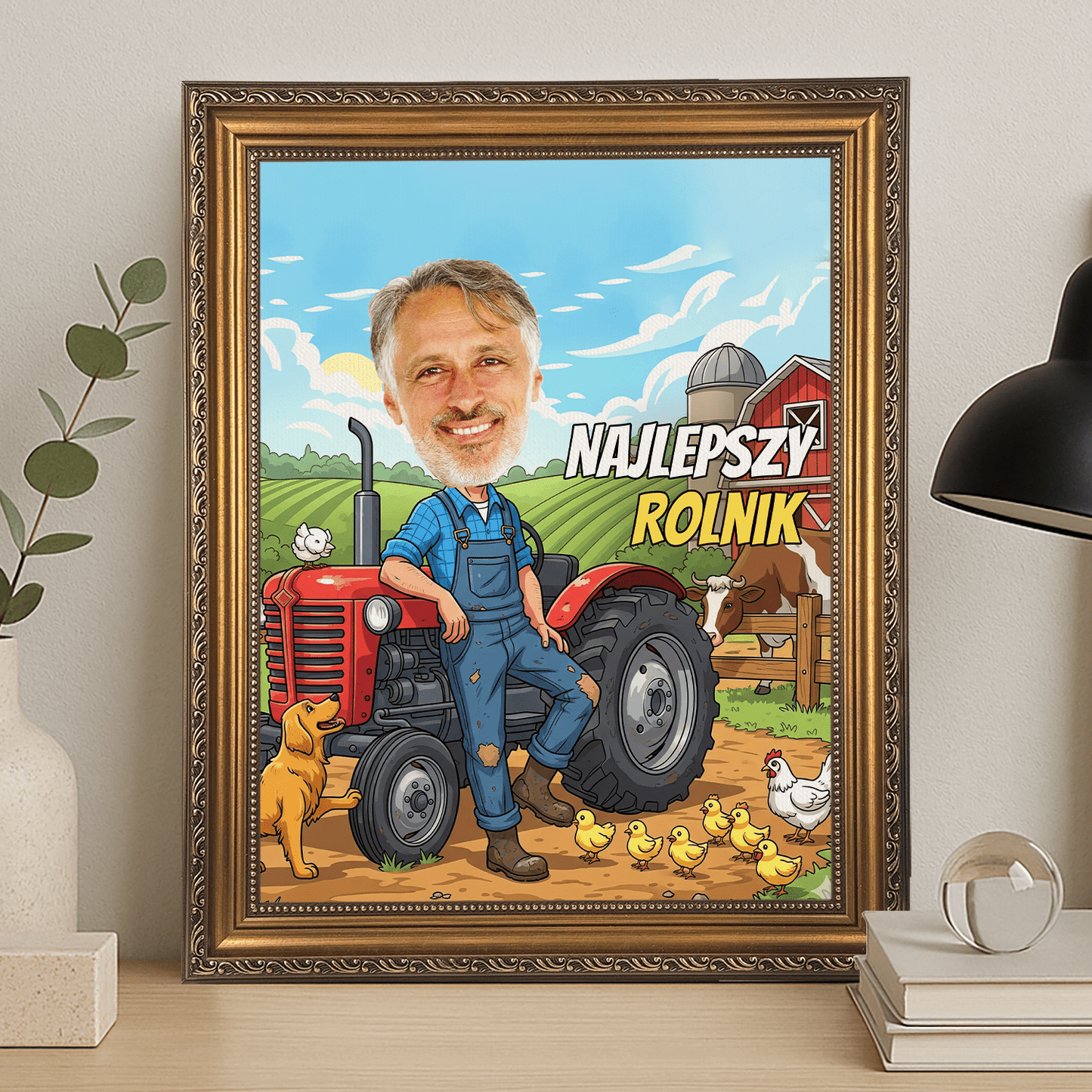 Karykatura najlepszy rolnik - portret na płótnie dla mężczyzny - StwórzPrezent.pl