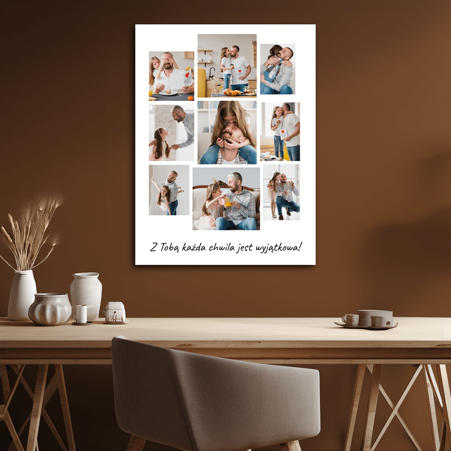 Każda chwila z tatą - kolaż na płótnie dla taty - StwórzPrezent.pl