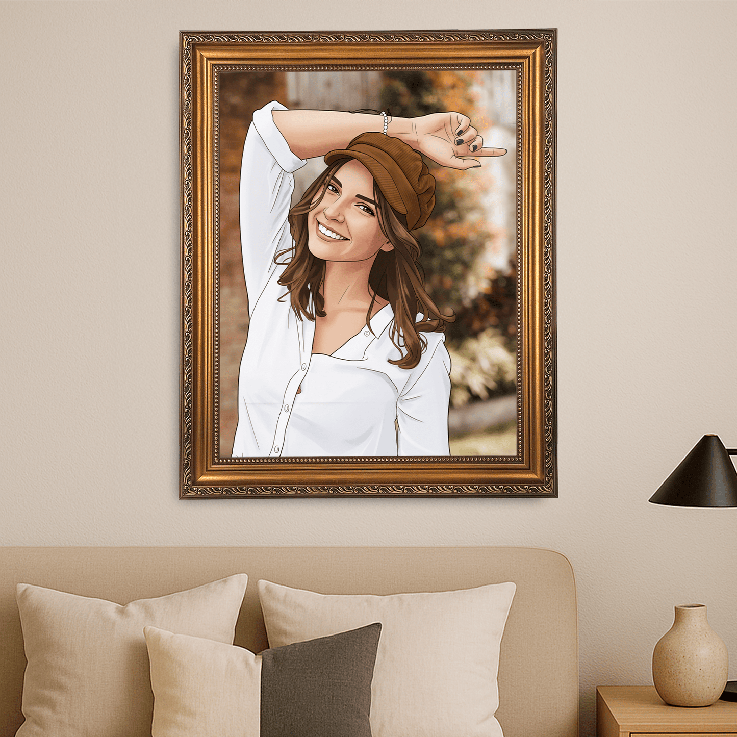 Kobieta w kreskówkowym stylu - portret na płótnie dla niej - StwórzPrezent.pl