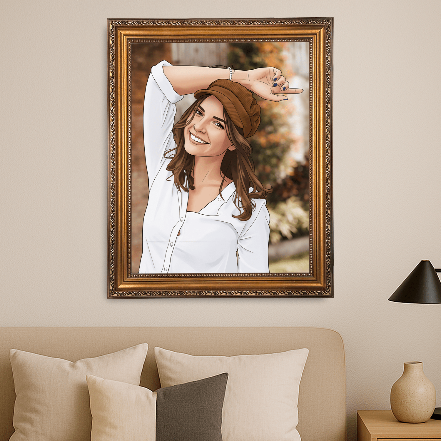 Kobieta w kreskówkowym stylu - portret na płótnie dla niej - StwórzPrezent.pl