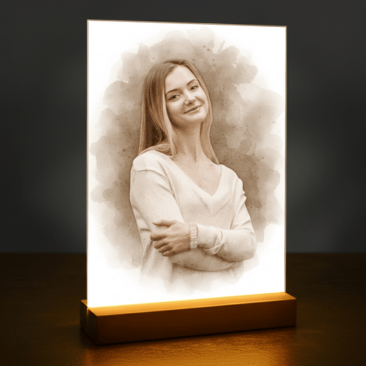 Kobieta w stylu coffee - portret na szkle akrylowym dla niej - stworzprezent.pl