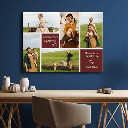 Kochamy Cię - kolaż na płótnie dla taty - StwórzPrezent.pl