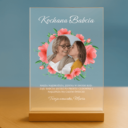 Kochanej Babci - personalizowany druk na szkle dla babci - stworzprezent.pl