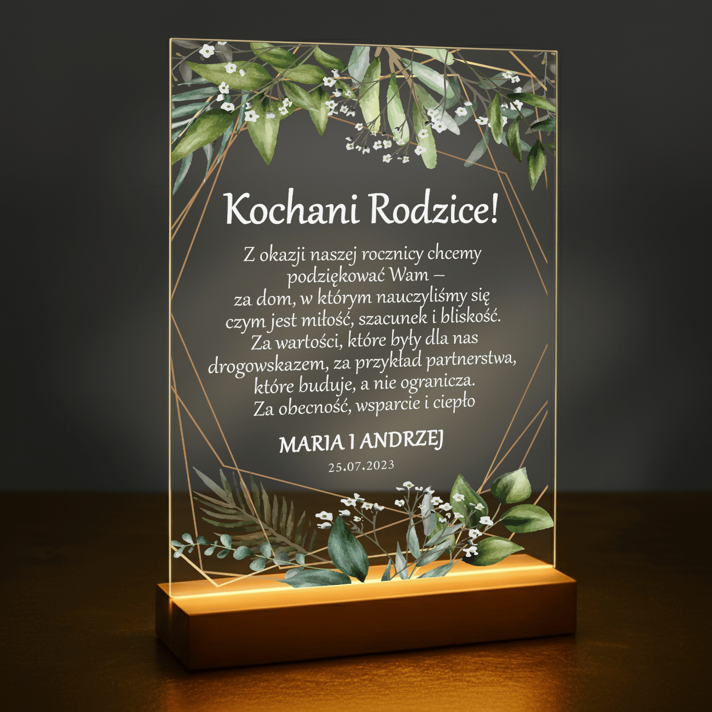 Kochani rodzice! - druk na szkle akrylowym dla rodziców - stworzprezent.pl