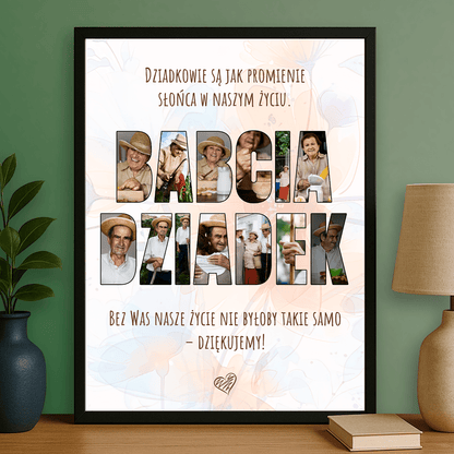 Kolaż babcia i dziadek - plakat personalizowany dla babci - StwórzPrezent.pl