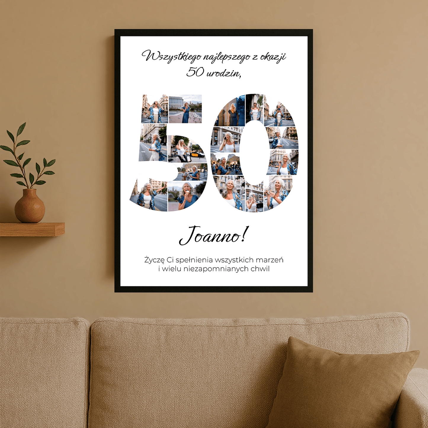 Kolaż na 50 urodziny - plakat personalizowany dla kobiety - StwórzPrezent.pl